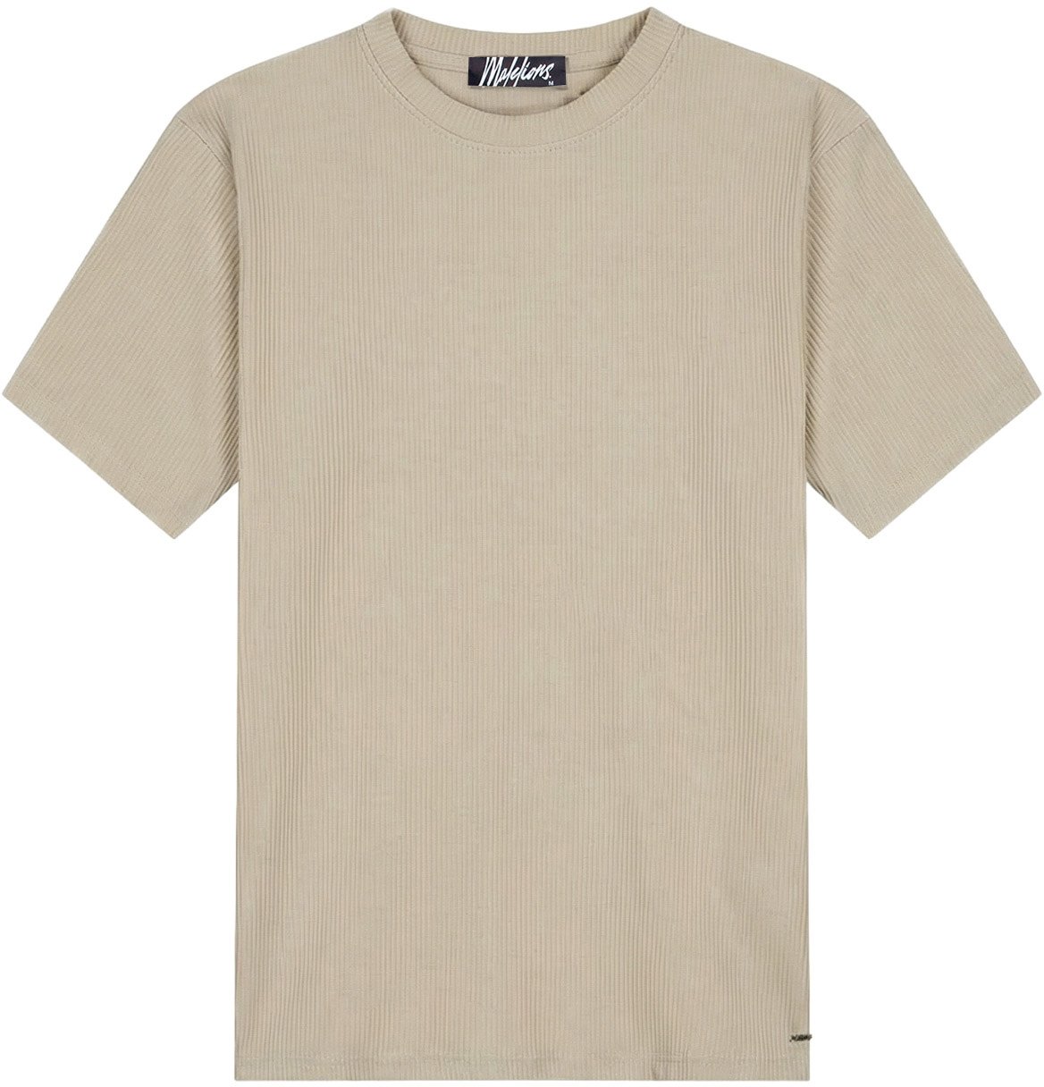 Malelions Malelions Men Ribbed T-Shirt Taupe