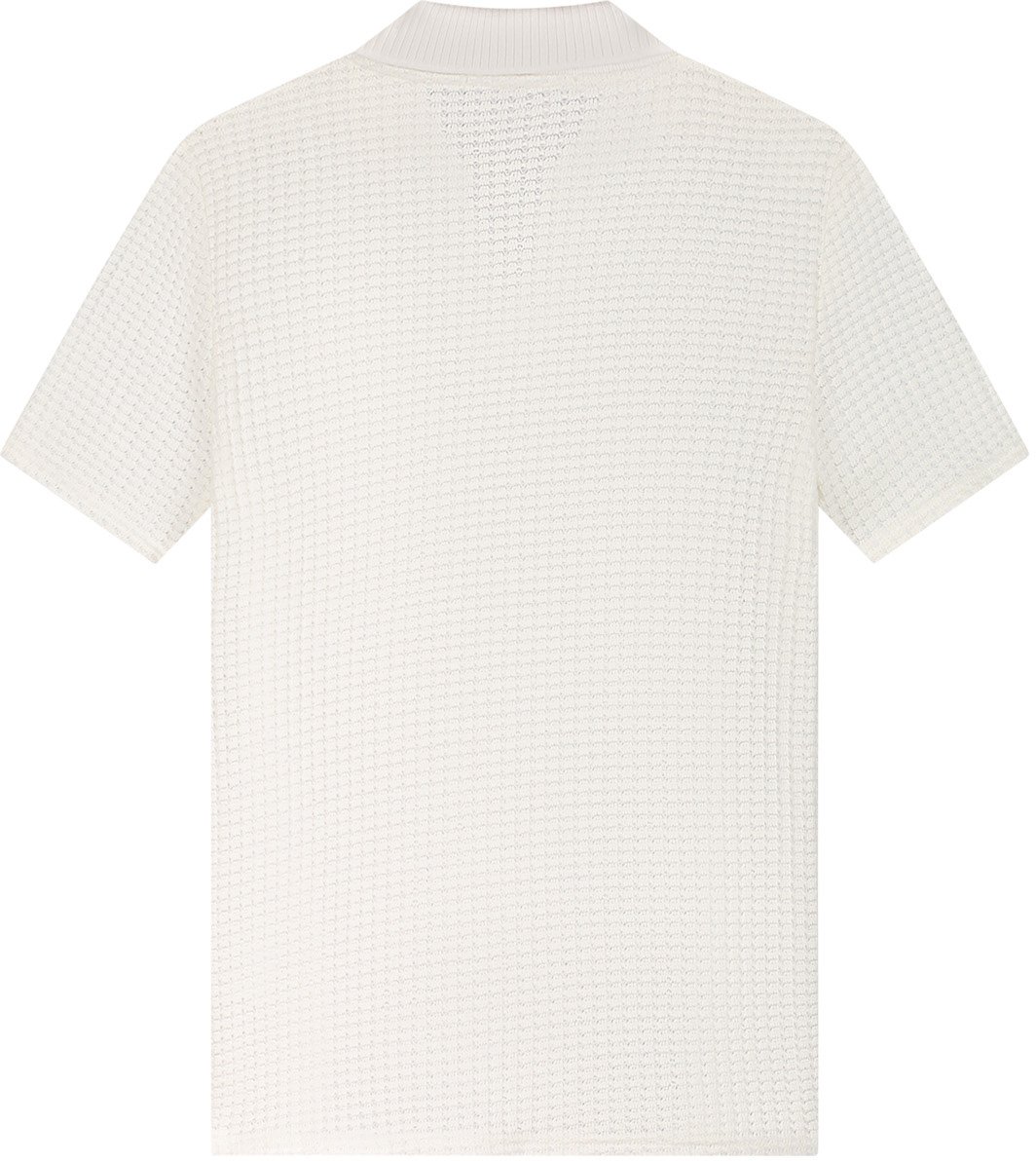 Malelions Malelions Men Chunky Waffle Buttonless Polo Wit