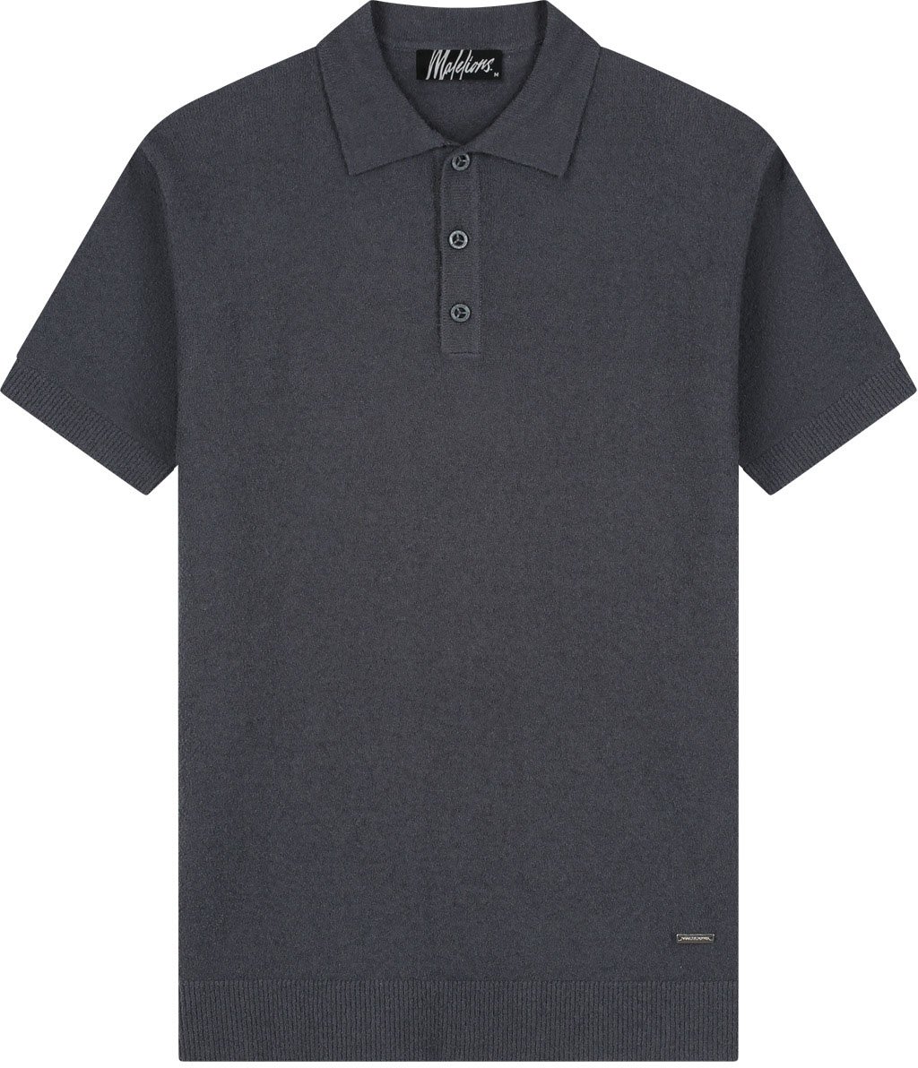 Malelions Malelions Men Bouclé Polo Grijs