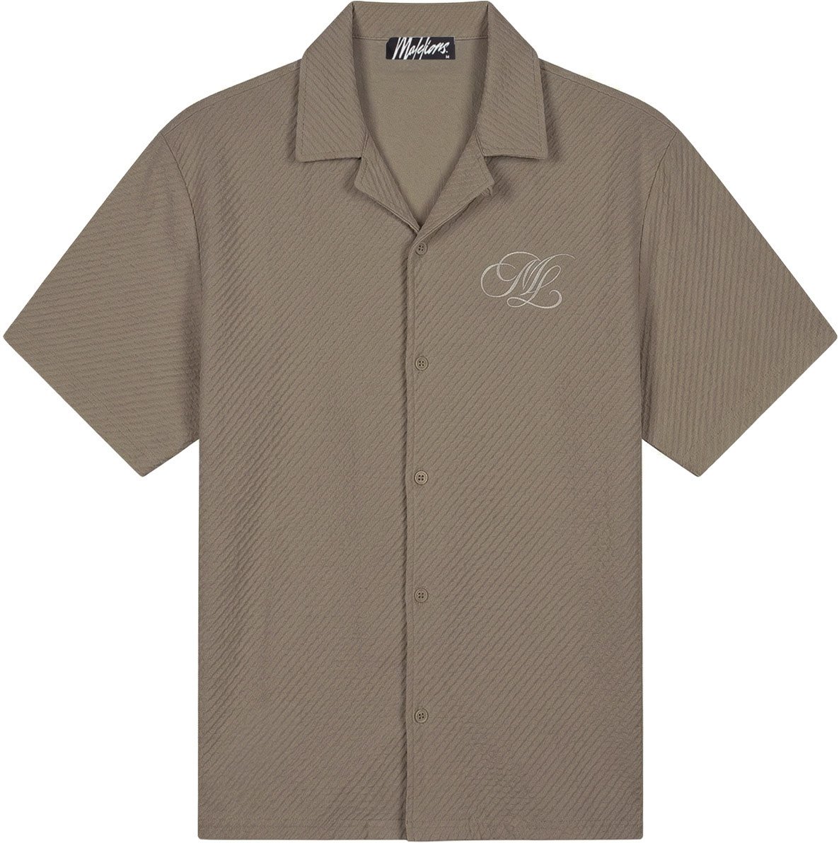 Malelions Men Diagonal Seersucker Shirt Divers
