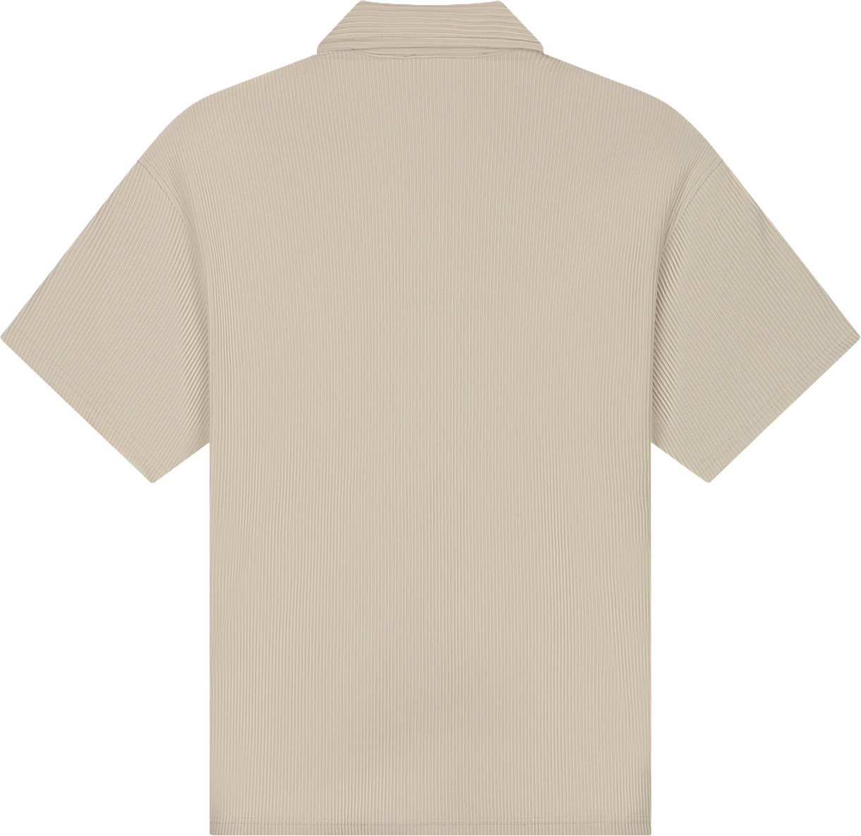 Malelions Men Ribbed Camp Collar Shirt Taupe