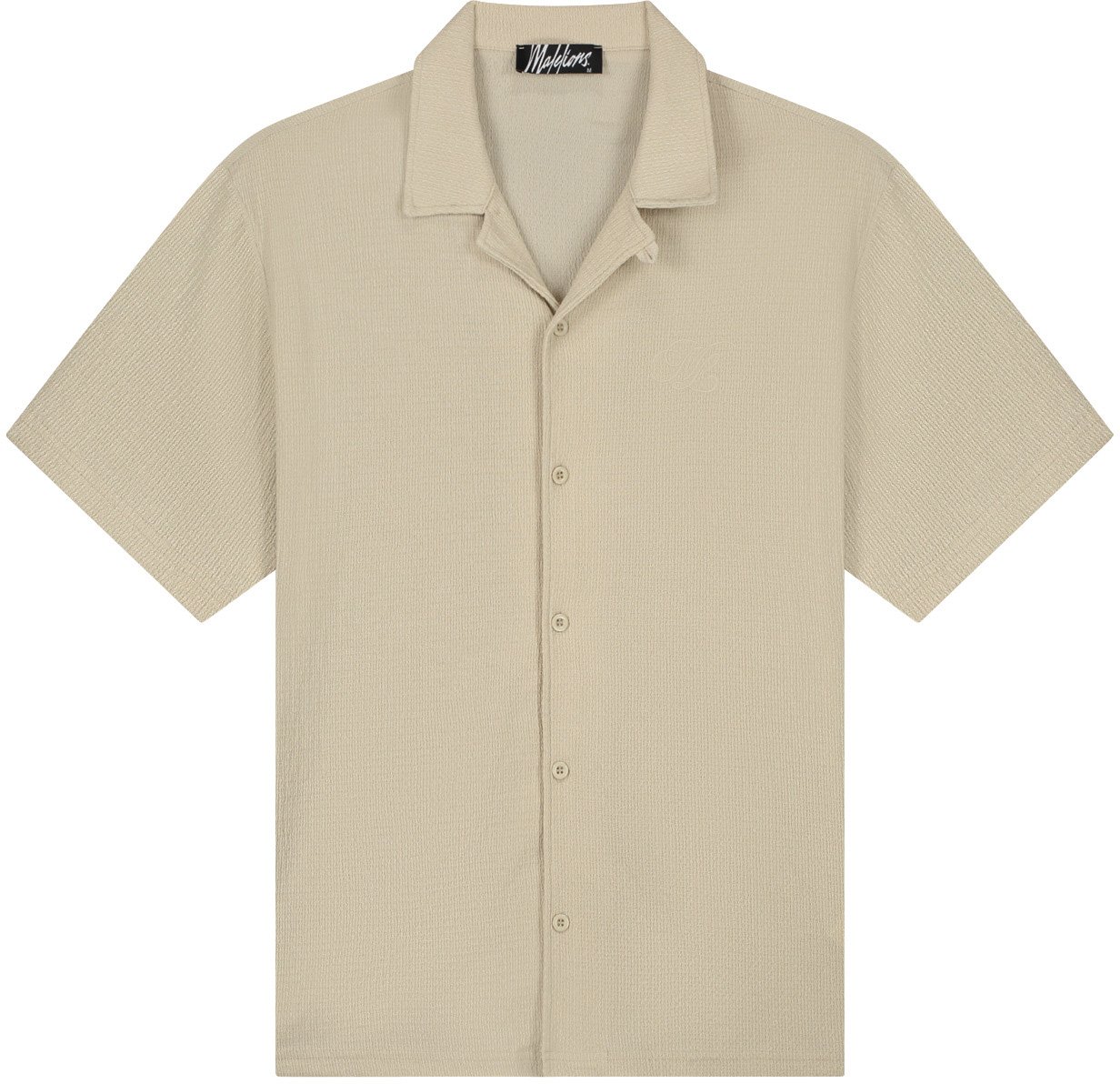 Malelions Men Emblem Seersucker Shirt Taupe