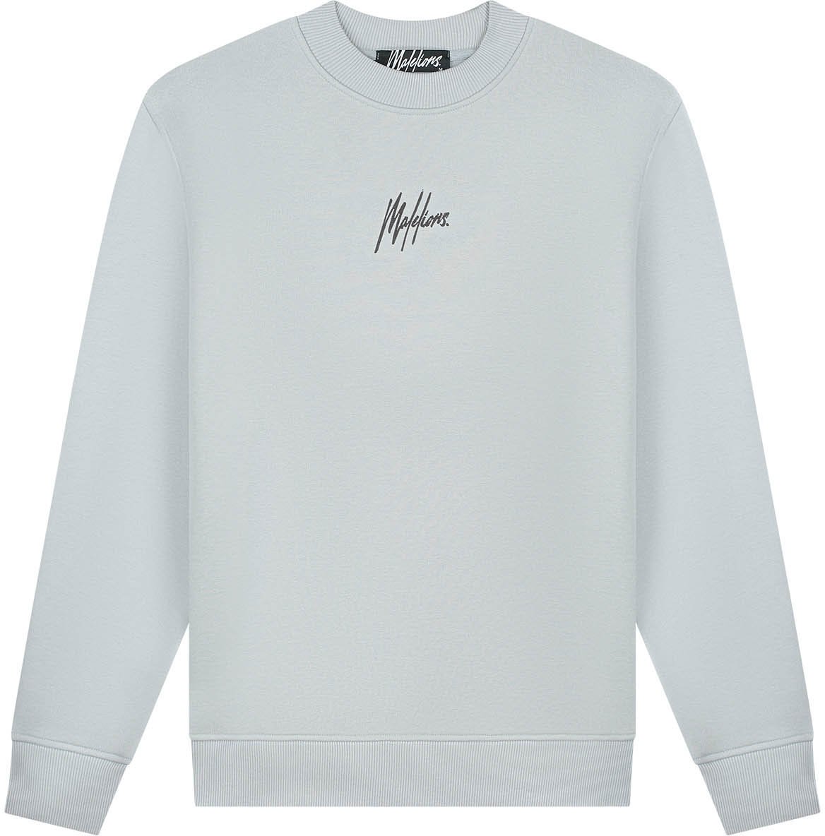 Malelions Malelions Men Striped Signature Sweater Grijs