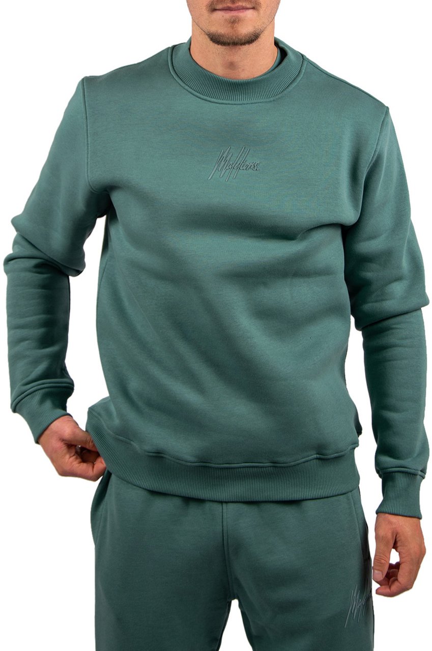 Malelions Striped Signature Sweater Groen