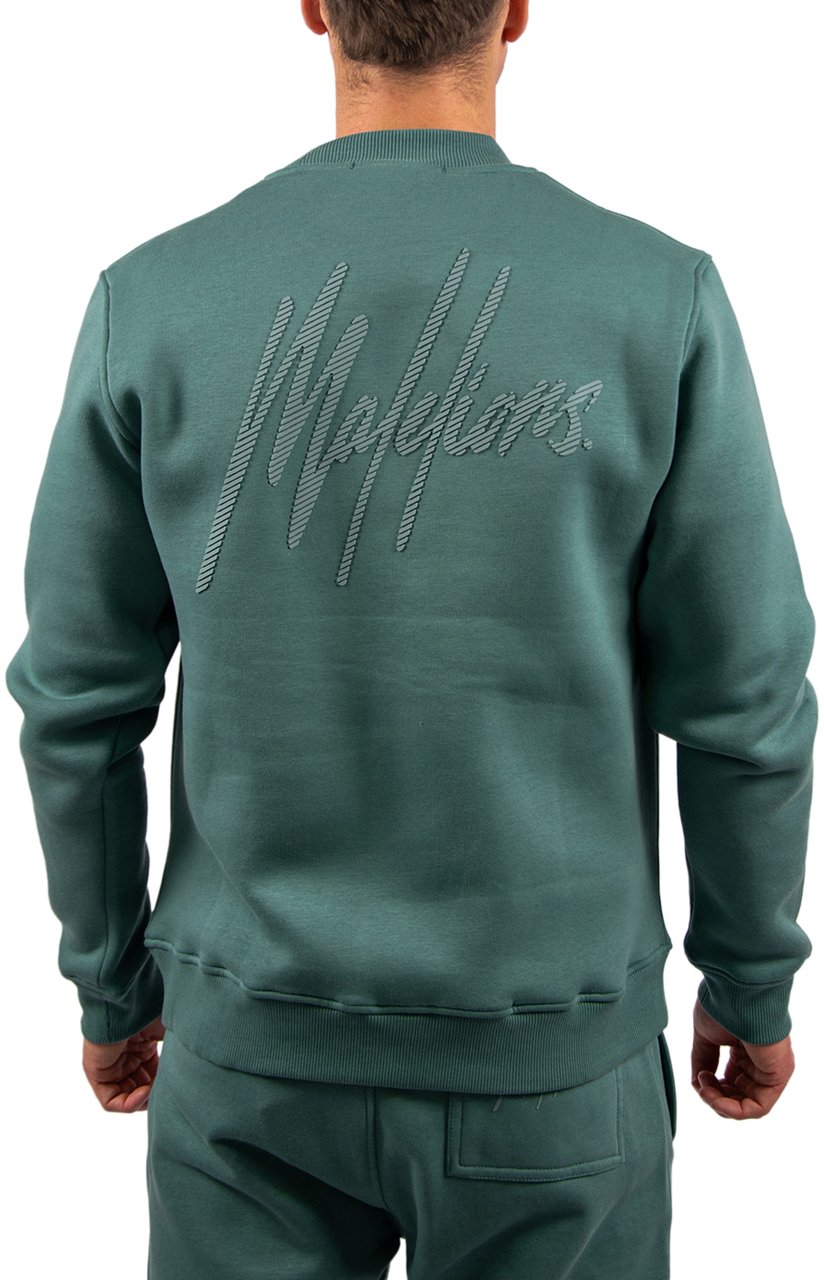 Malelions Striped Signature Sweater Groen