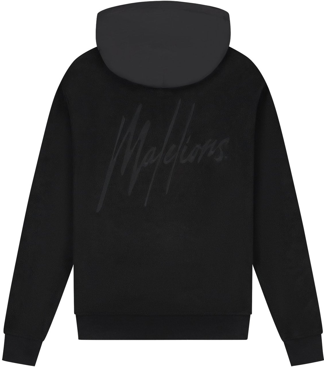 Malelions Men Fleece Nylon Half Zip Hoodie Zwart