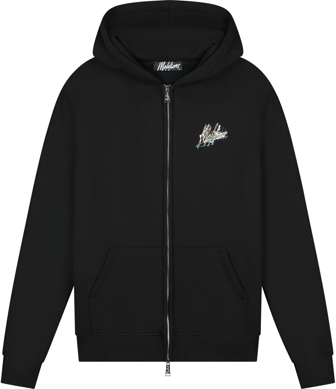 Malelions Malelions Men Splash Zip Hoodie Zwart