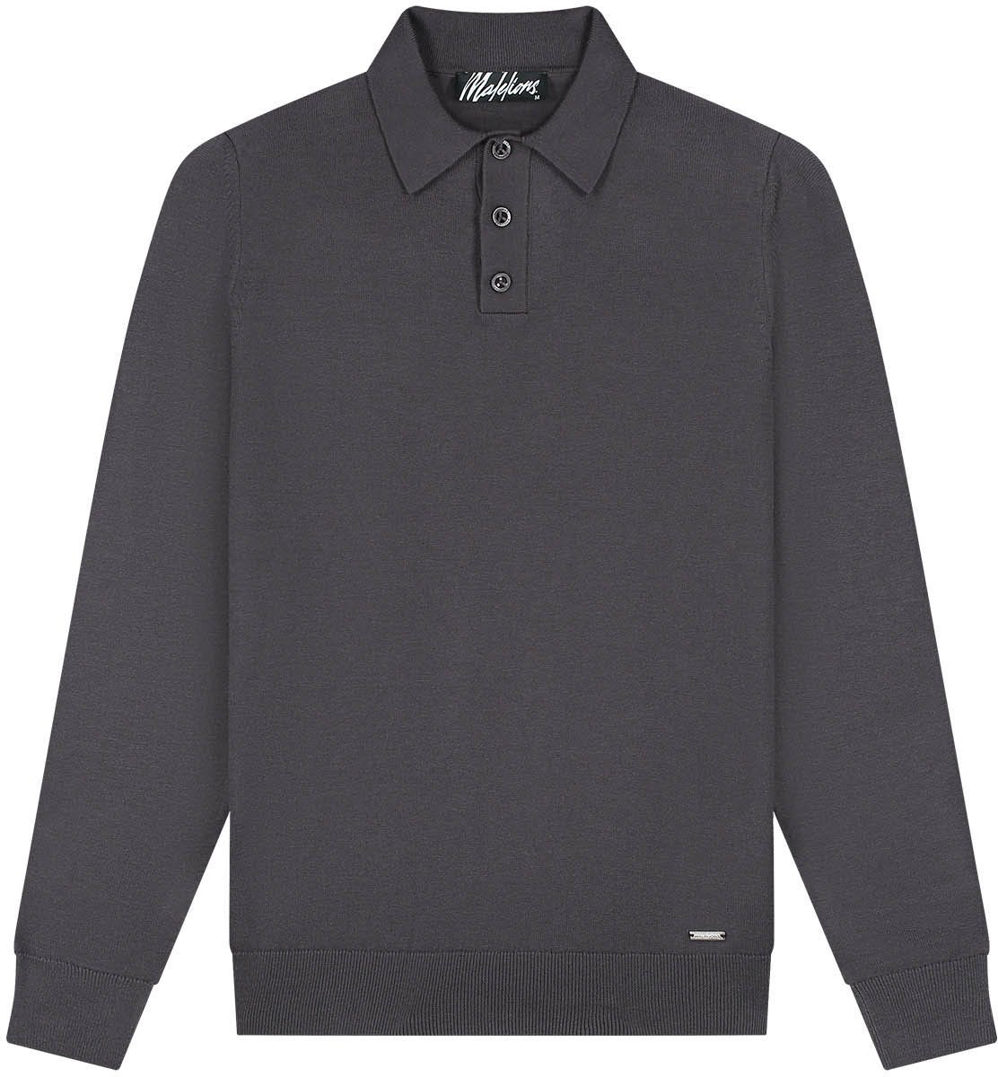 Malelions Malelions Men Knitted Longsleeve Polo Bruin