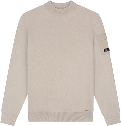 Malelions Malelions Knitted Pocket Mockneck Beige