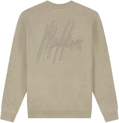 Malelions Malelions Oversized Knitted Signature Sweater Beige