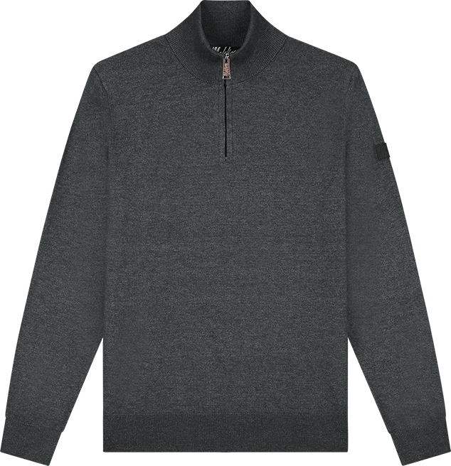 Malelions Malelions Knitted Quarter Zip Grijs