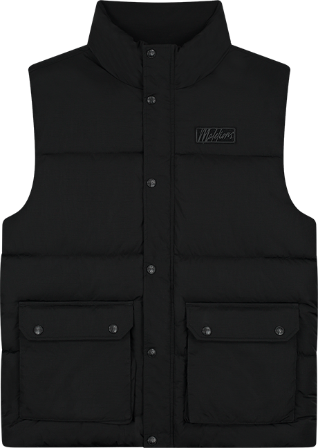 Malelions Malelions Crinkle Padded Vest Zwart