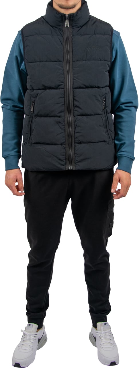 Malelions Malelions Matt Crinkle Padded Vest Zwart