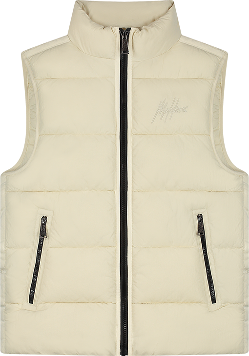 Malelions Malelions Matt Crinkle Padded Vest Beige