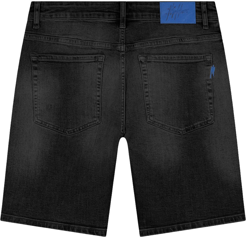Malelions Men Washed Denim Shorts Zwart