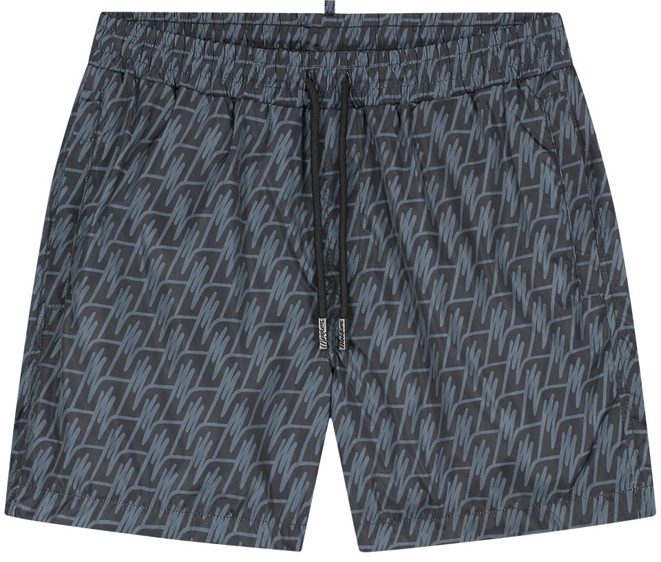 Malelions Malelions Men Monogram Swim Shorts Zwart