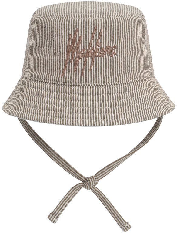 Malelions Baby Seersucker Bucket Hat Bruin