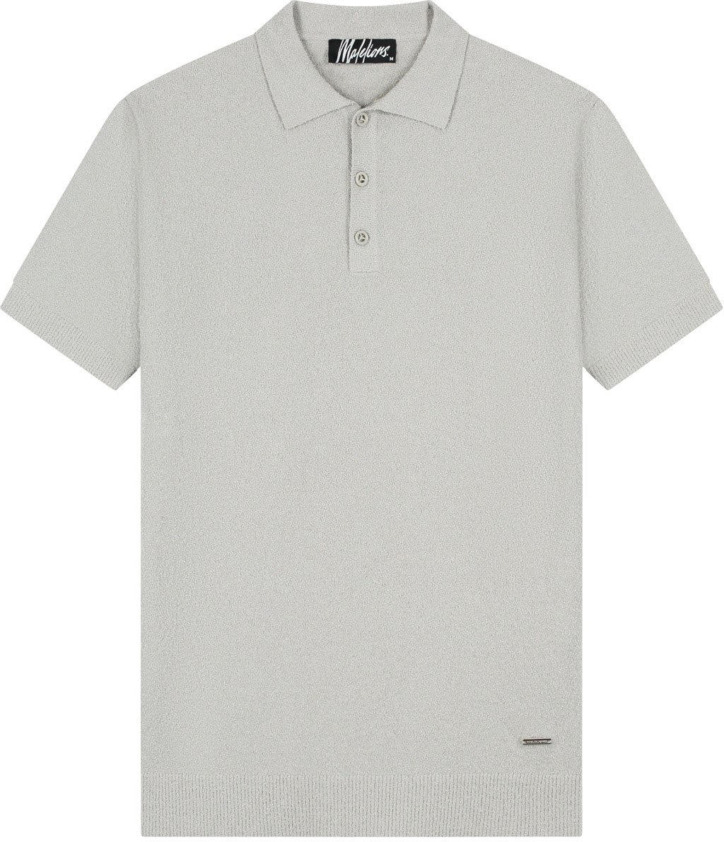 Malelions Men Bouclé Polo Grijs