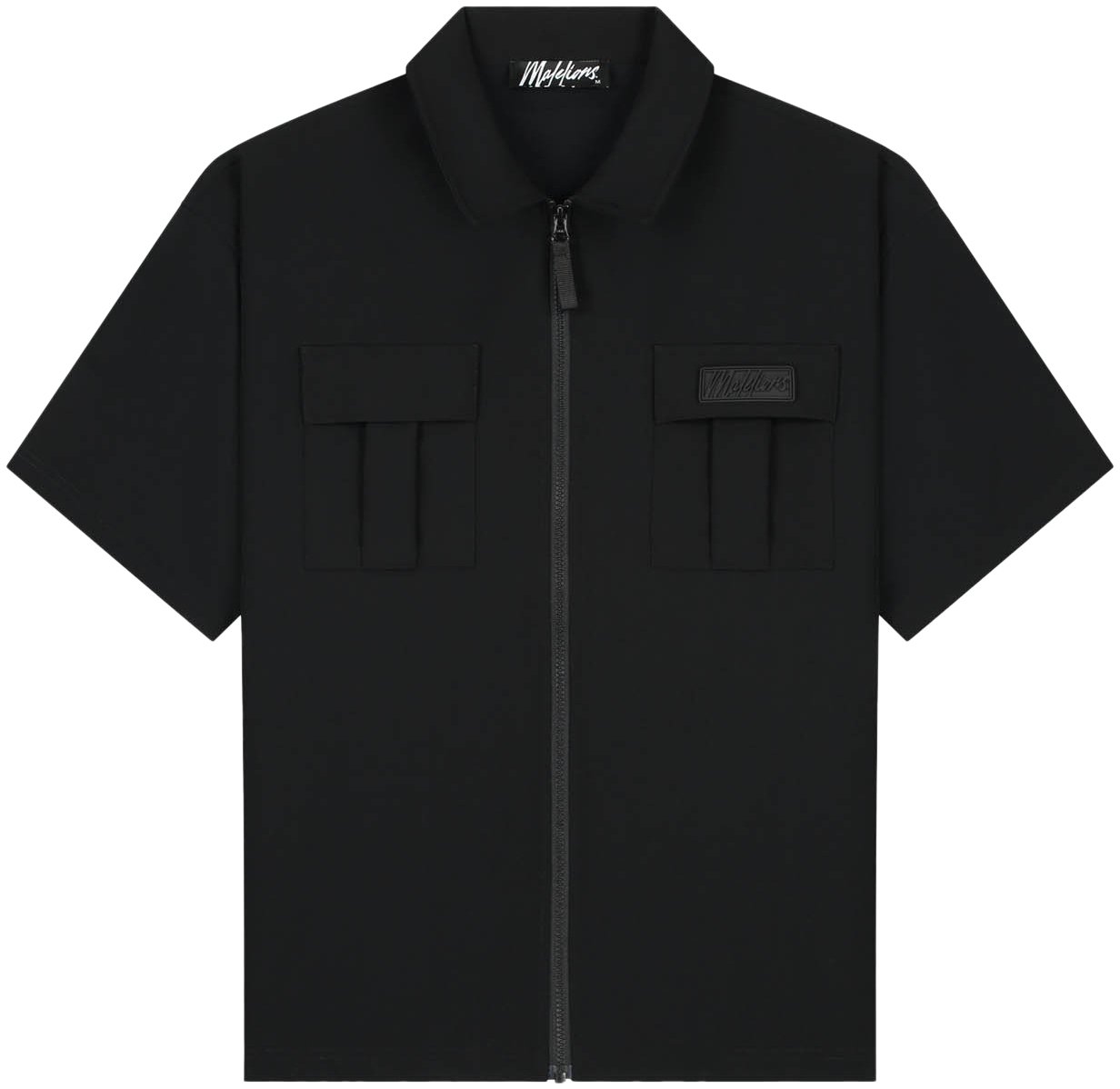 Malelions  Capri Zip Shirt MMB30026073 Black 49001 Zwart
