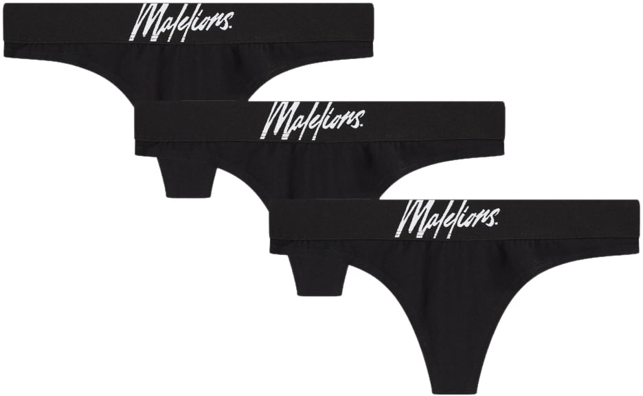 Malelions Malelions Women String 3-Pack Zwart