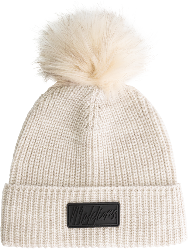 Malelions Malelions Women Knitted Beanie Scarf Set Beige