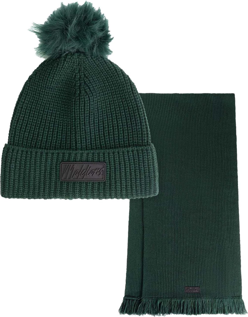 Malelions Malelions Women Knitted Beanie Scarf Set Groen