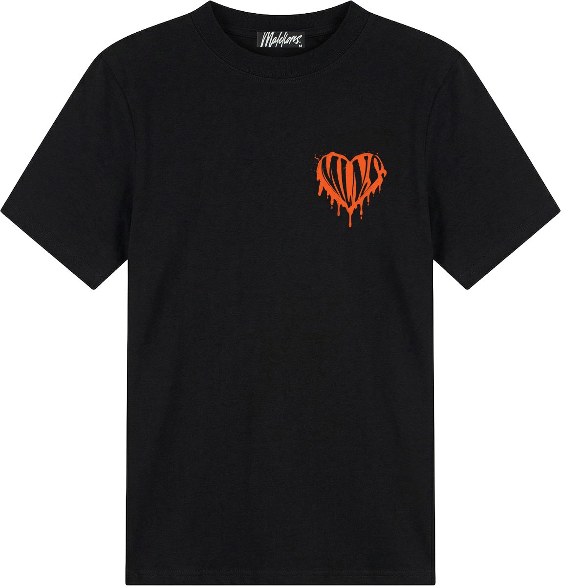 Malelions Men Dripped Heart T-Shirt Zwart