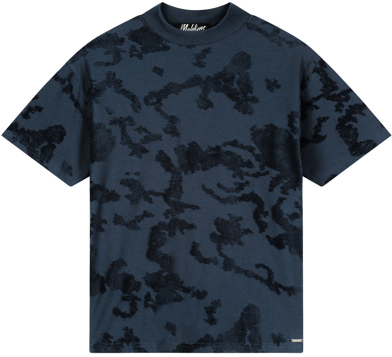 Malelions Men Jacquard T-Shirt Blauw