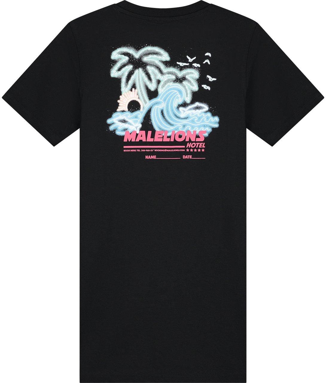 Malelions Malelions Junior Girls Paradise T-Shirt Dress Zwart
