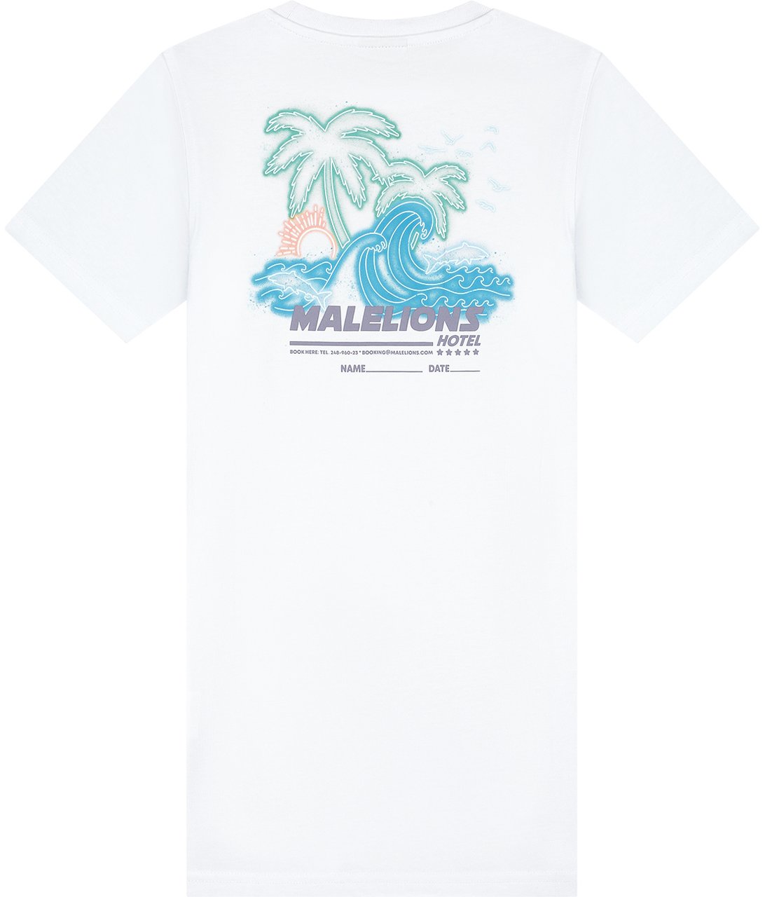 Malelions Malelions Junior Girls Paradise T-Shirt Dress Wit