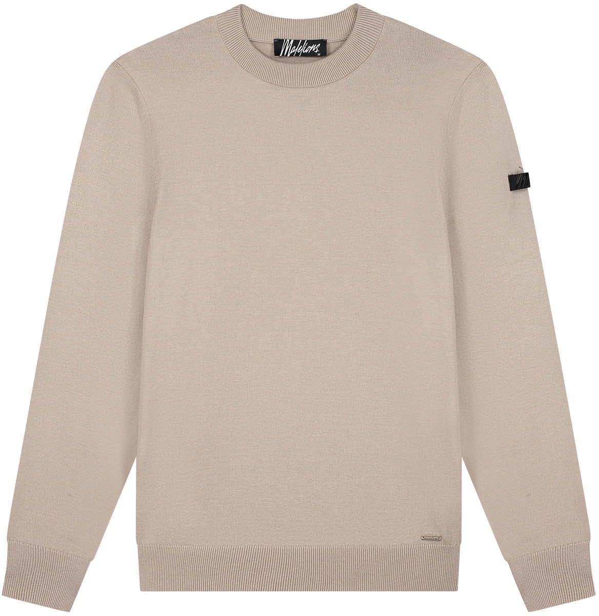 Malelions Men Knitted Crewneck Beige