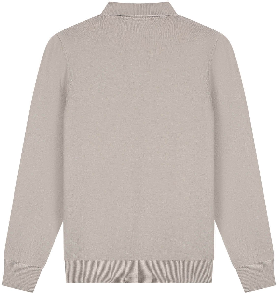 Malelions Men Knitted Longsleeve Polo Beige
