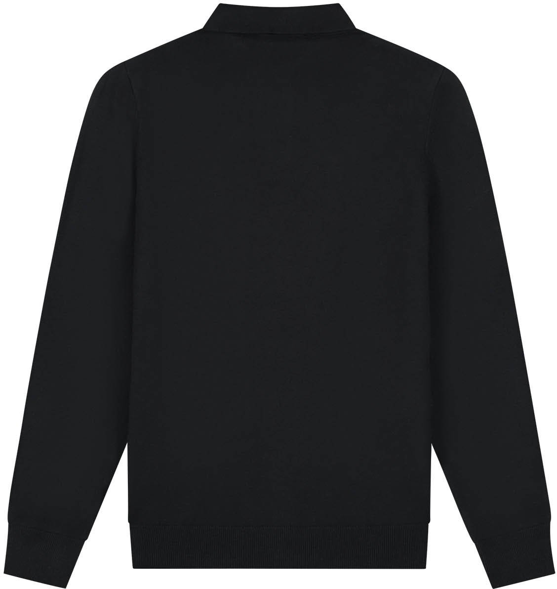 Malelions Men Knitted Longsleeve Polo Zwart