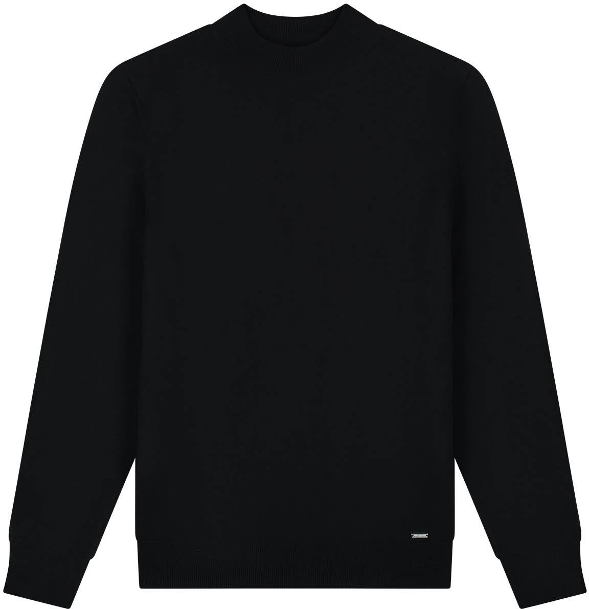 Malelions Men Knitted Mockneck Sweater Zwart