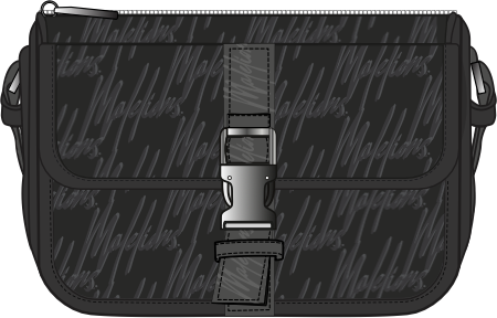 Malelions Malelions Monogram Messenger Bag Zwart