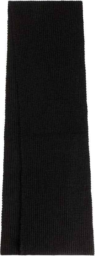 Malelions Malelions Men Ribbed Logo Scarf Zwart