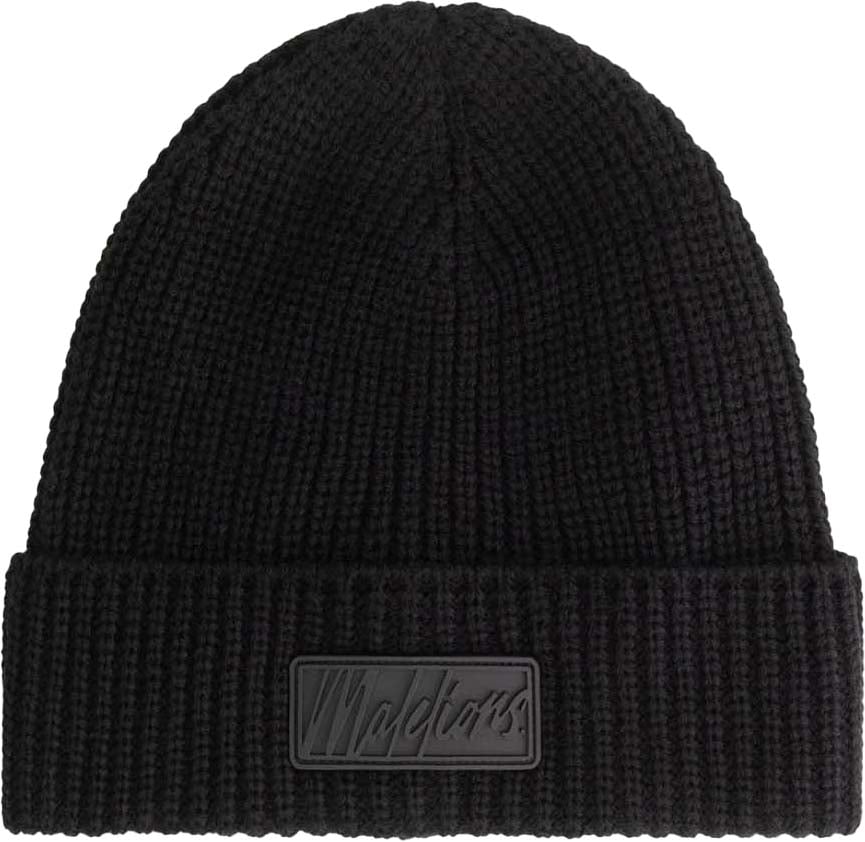 Malelions Malelions Men Ribbed Beanie Scarf Set Zwart