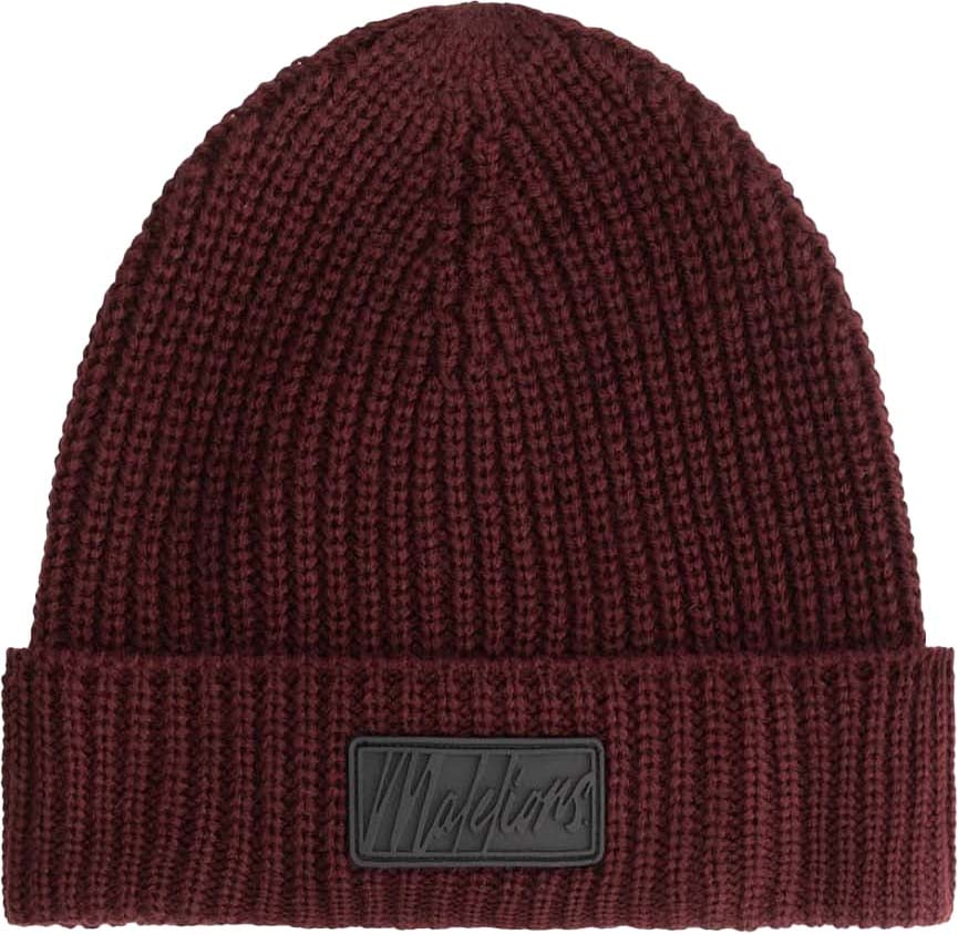 Malelions Malelions Men Ribbed Beanie Scarf Set Rood