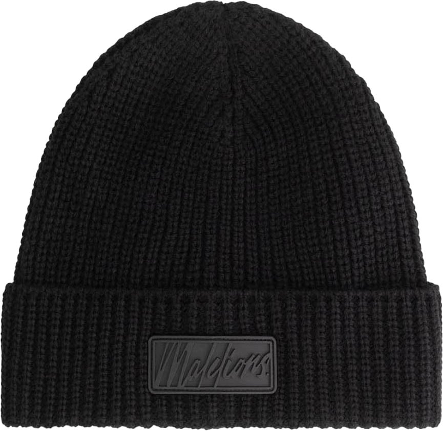 Malelions Malelions Men Ribbed Logo Beanie Zwart