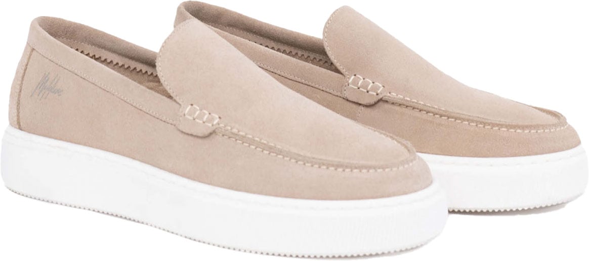 Malelions Malelions Men Low Top Cup Loafers Beige