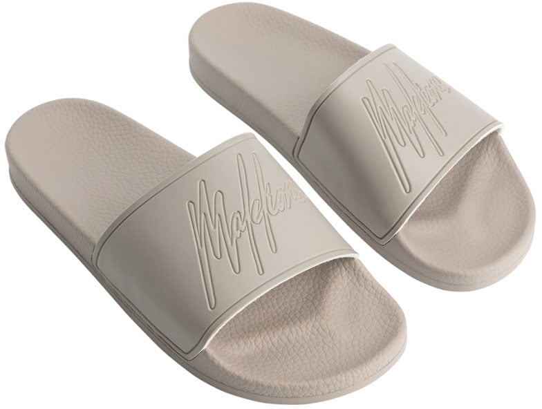 Malelions Malelions Men Signature Slides Taupe