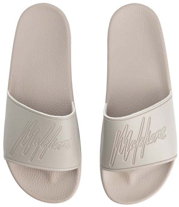 Malelions Malelions Men Signature Slides Taupe