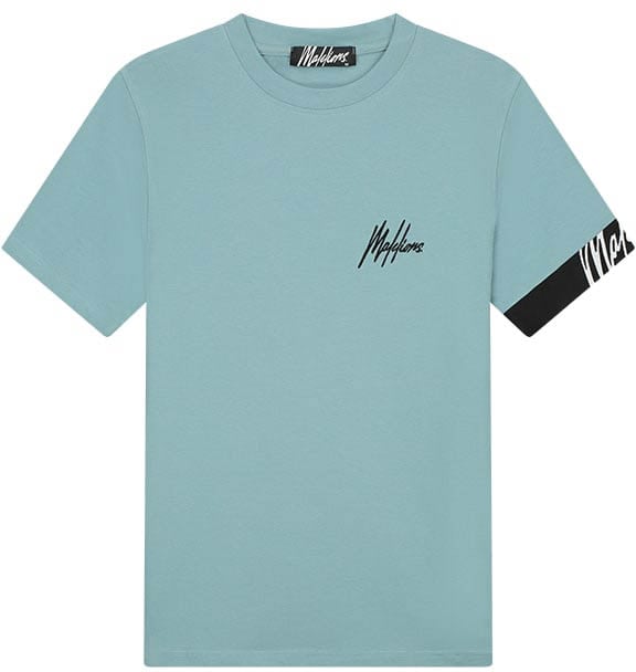 Malelions Captain T-Shirt 2.0 MM3-SS24-03 Light blue/Black Blauw