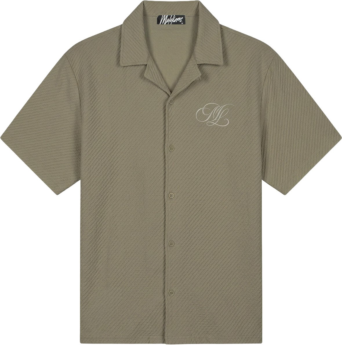 Malelions Malelions Diagonal Seersucker Shirt MMA40026007 Dark Sage 43022 Divers