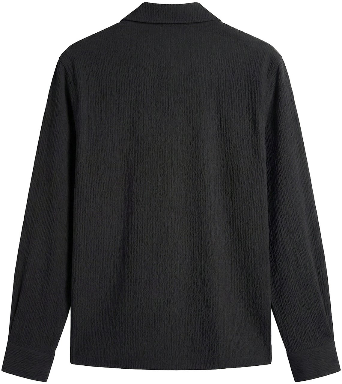 Malelions Emblem Seersucker Longsleeve Shirt MMB30026053 Black 49001 Zwart