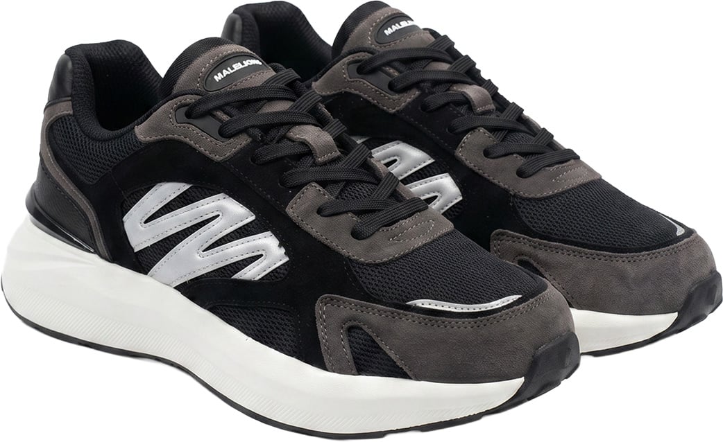 Malelions Malelions Casual Suede Trainer UAD10999011 Black/White 49003 Zwart