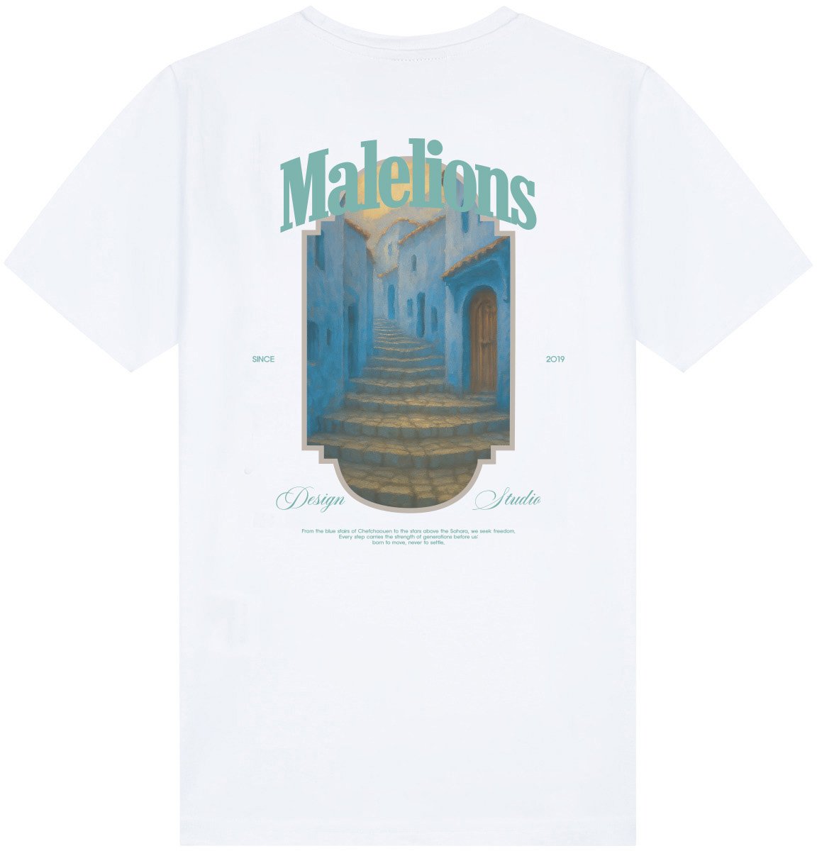 Malelions Malelions Junior Blue Stairs T-Shirt MJA40026025 White 40001 Wit