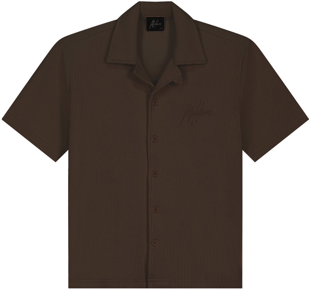 Malelions Malelions Junior Horizon Ribbed Shirt MJA40026001 Dark Brown 50012 Bruin