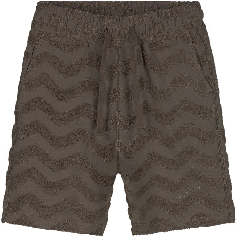Malelions Malelions Junior Jacquard Wavy Towelling Shorts MJA40026024 Dark Brown 50012 Bruin