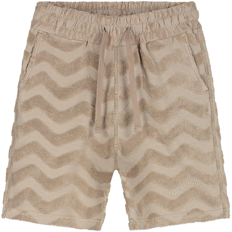 Malelions Malelions Junior Jacquard Wavy Towelling Shorts MJA40026024 Dark Taupe 50020 Taupe